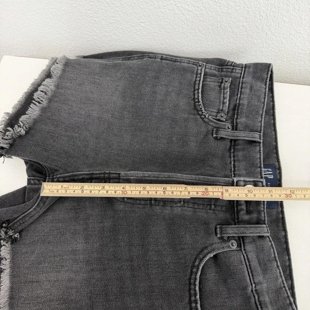 Gap Black Denim High Rise Cheeky Shorts Size 2/26 Button Up Streetwear Grunge - Picture 7 of 7